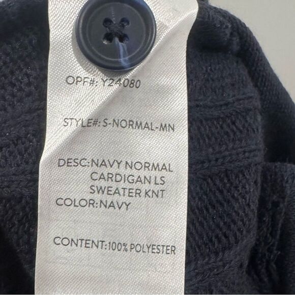 Craft+Flow Men’s navy cable knit cardigan sweater size small NWT - Picture 6 of 6